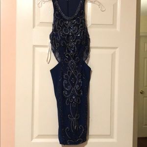 Jovani Royal blue body on cocktail dress